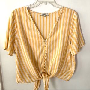 Madewell Yellow Striped Blouse